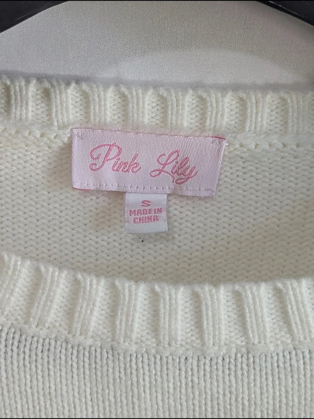 Pink Lily Fringe Colorblock Knit Sweater Ivory Gray Long Sleeve Boho Size S